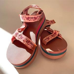Pink Anna Sui Teva Flatform Sandals